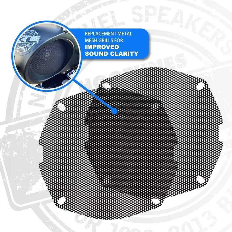 Hogtunes SGF GRILL-AA Front Speaker Grills (2 Pack), Fits 1998-2013 Harley-Davidson Motorcycles - Image 2